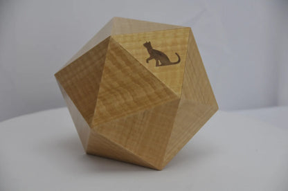 Custom Urn | 20-Sided Wooden Cat Urn