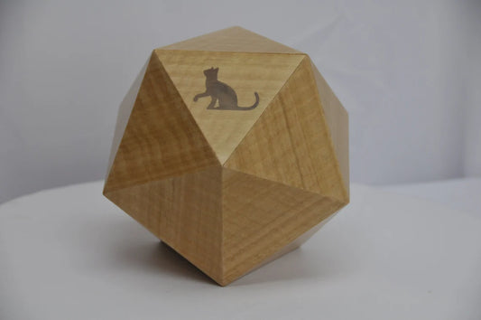 Custom Urn | 20-Sided Wooden Cat Urn