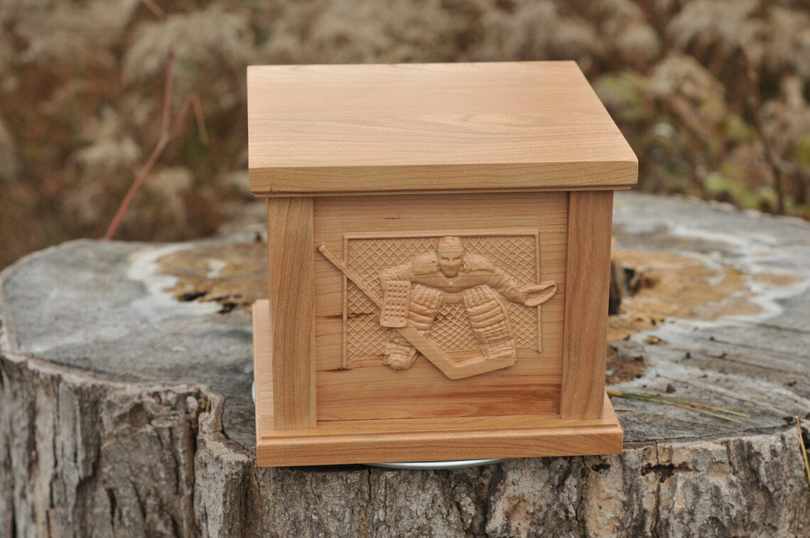 Custom Urn | Hockey Goalie | 3D Engraving