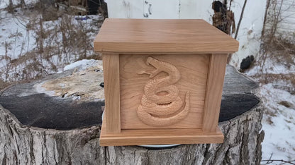 Snake Urn, Unique Snake Urn for Ashes, Handcrafted Serpent Cremation Urn, Memorial Keepsake Vessel, Reptile Urn, Rattle Snake Urn