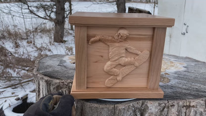 Snowboard Urn for Ashes, Winter Sports Cremation Urn, Unique Snowboarder Memorial, Snowboard Memorial