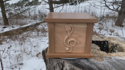 Personalized Music Note Cremation Urn for Ashes, Custom Engraved Musical Urn, Elegant Memorial Music Urn for Loved One, Music Microphone Urn