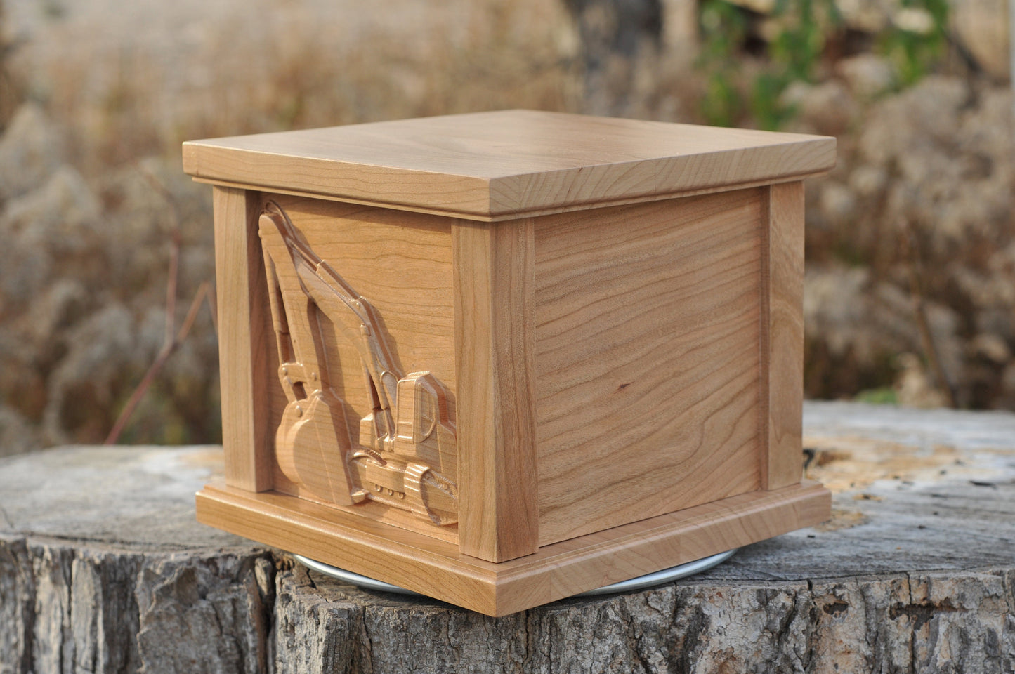 Custom Urn | Excavator | 3D Engraving