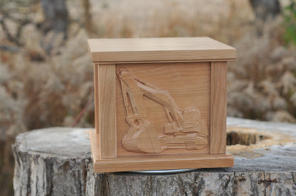 Custom Urn | Excavator | 3D Engraving