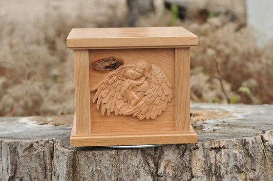 Custom Urn | Angel and Child | 3D Engraving