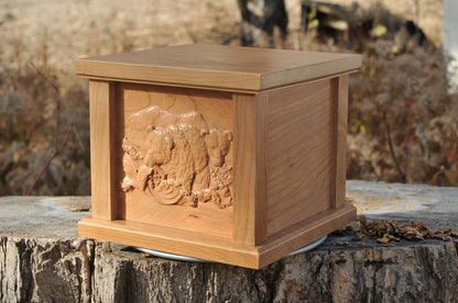 Custom Urn | Bear Catching Fish | 3D Engraving