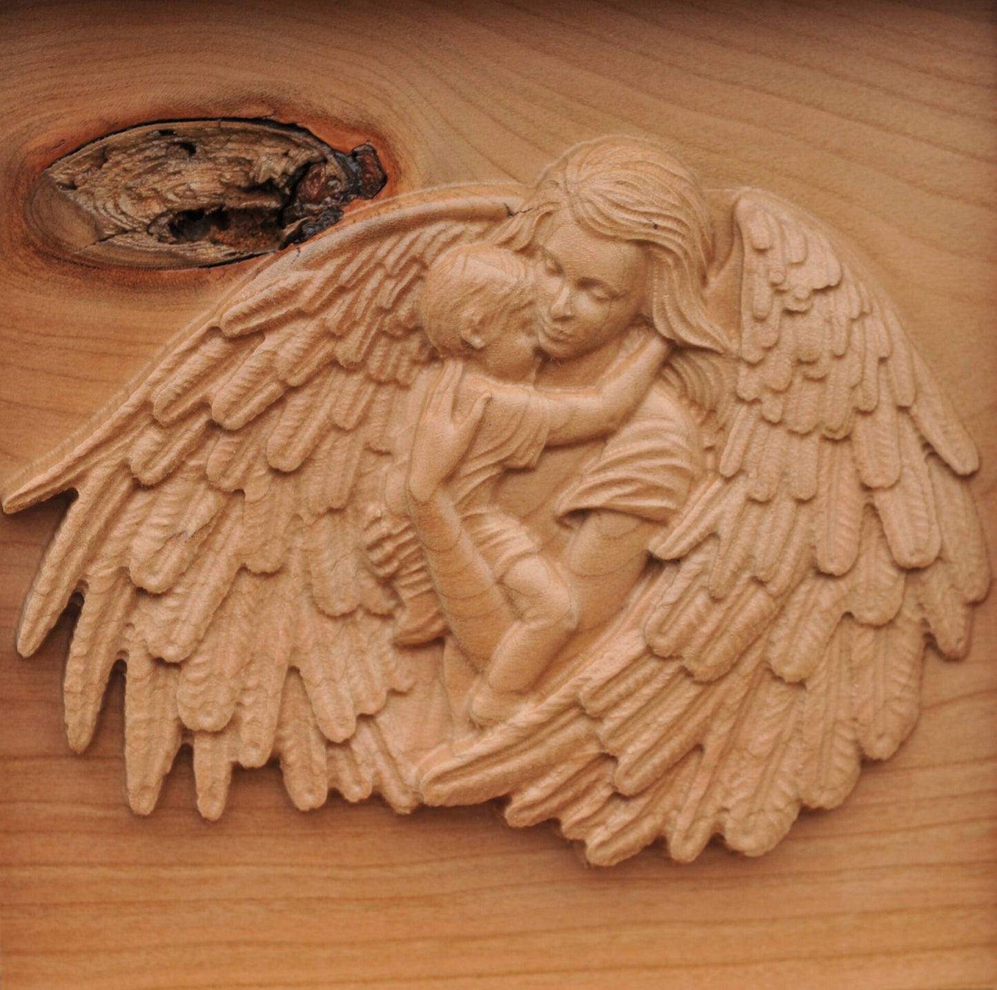 Custom Urn | Angel and Child | 3D Engraving