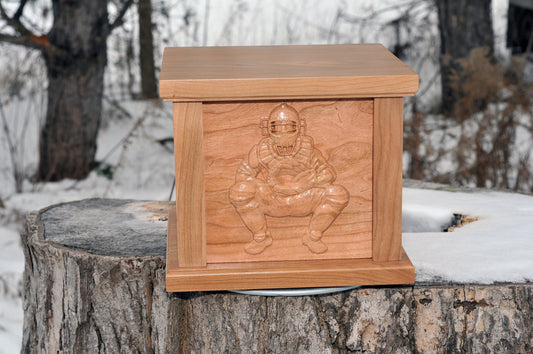 Custom Urn | Baseball Catcher | 3D Engraving