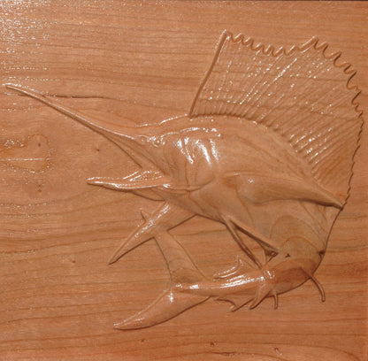 Custom Urn | Fish-Marlin | 3D Engraving