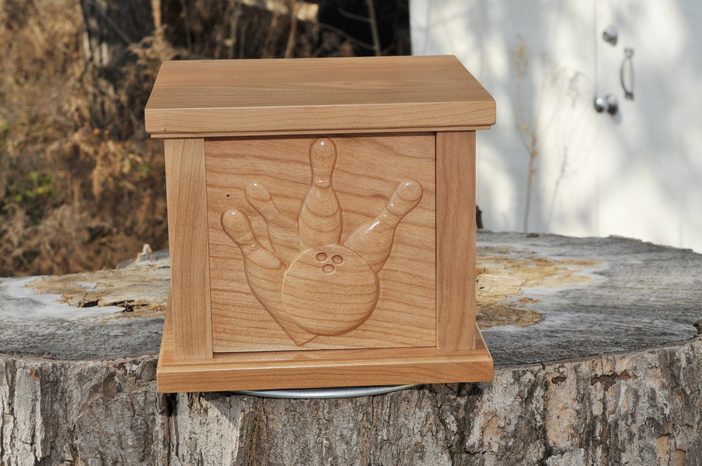 Custom Bowling Memorial Urn, Handcrafted Cremation Urn for Ashes, Personalized Bowling Enthusiast Keepsake, Bowling Urn