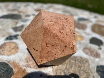 Custom Urn | 20-Sided Maple Burl Geometric Urn